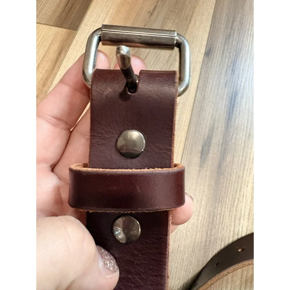 Nohma Leather Belt Size 40 Brown 1.5